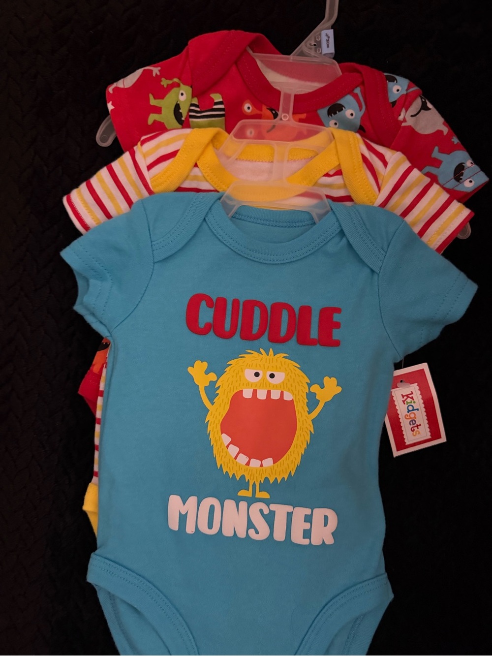 Kidgets Blue 'Cuddle Monster' Short Sleeve 3 piece